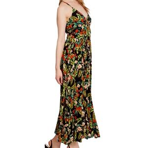 JESSICA SIMPSON Women’s Gathered Lace Up Back Pullover Floral Sleeveless dress